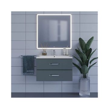 Зеркало для ванной с подсветкой Uperwood Foster, 80х80 см, LED подсветка, сенсорный выключатель, антизапотевание