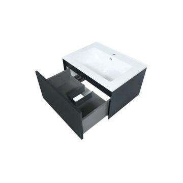 Тумба под раковину для ванной Uperwood (Аппервуд) Parma Premium, подвесная 65 см, черная