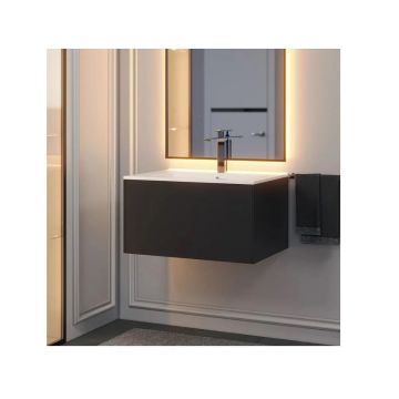 Тумба под раковину для ванной Uperwood (Аппервуд) Parma Premium, подвесная 65 см, черная