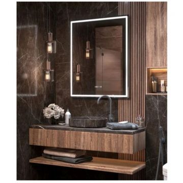 Зеркало Vigo Roberta Luxe 100, z.ROB.100.Luxe подсветка, сенс. упр-е, встр. часы, ф-ция антизапотевания, таймер отключен