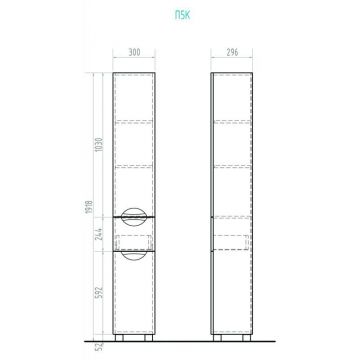 Пенал Vigo (Виго) Callao 30, pn.CAL.30 напольный, с бельевой корзиной, белый