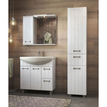 Зеркало Vigo (Виго) Diana 80, z.DIA.80.L.El левое, с подсветкой, белый