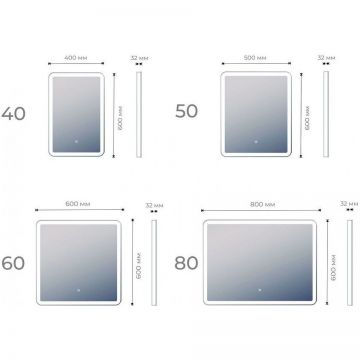 Зеркало Vigo (Виго) Flam Classic 50, z.FLA.50.CLASSIC подсветка, сенсорное управление
