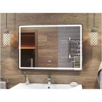 Зеркало Vigo (Виго) Geometry Luxe 100, z.GEO.100.Luxe подсветка, сенс. упр-е, встр. часы, ф-ция антизапотевания