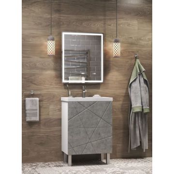 Зеркало Vigo (Виго) Geometry Luxe 60, z.GEO.60.Luxe подсветка, сенс. упр-е, встр. часы, ф-ция антизапотевания