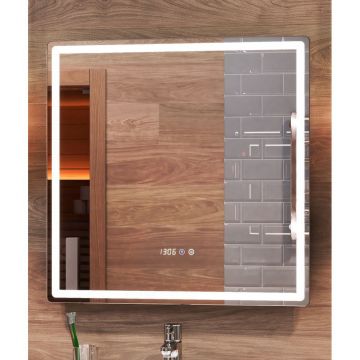 Зеркало Vigo (Виго) Geometry Luxe 70, z.GEO.70.Luxe подсветка, сенс. упр-е, встр. часы, ф-ция антизапотевания