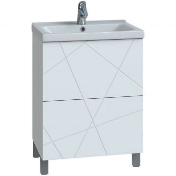 Тумба Vigo (Виго) Geometry 2-50, tn.bsf.GEO.FOS.50.2Y/tn.GEO.FOS.50.2Y напольная, 2 ящ. (под раковину Фостер 50) белый