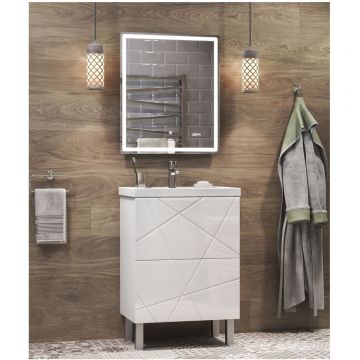 Тумба Vigo (Виго) Geometry 2-50, tn.bsf.GEO.FOS.50.2Y/tn.GEO.FOS.50.2Y напольная, 2 ящ. (под раковину Фостер 50) белый