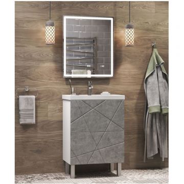 Тумба Vigo (Виго) Geometry 2-60, tn.bsf.GEO.FOS.60.2Y напольная, 2 ящ. (под раковину Фостер 60) , бетон