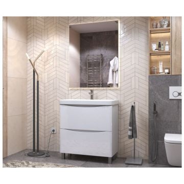 Тумба Vigo (Виго) Glem 80, tn.GLE.9595.80.2Y напольная, 2 ящ., белая (под раковину Glem 80) белый