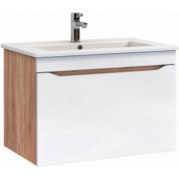 Тумба Vigo (Виго) Grani 75-0-1, tp.GRI.OSK.75.1Y подвесная, 1 ящ., (под раковину Оскар 75) дуб сонома,белый