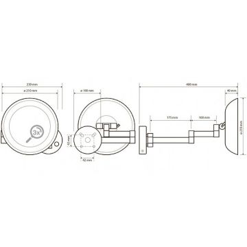 Зеркало косметическое Bemeta (Бемета) d200 мм с подсветкой LED сенсорное хром (116101802)
