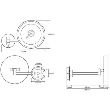 Зеркало косметическое Bemeta (Бемета) d200 мм с подсветкой LED сенсорное хром (116201772)