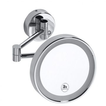 Зеркало косметическое Bemeta (Бемета) d200 мм с подсветкой LED сенсорное питание от батареек хром (116301142)