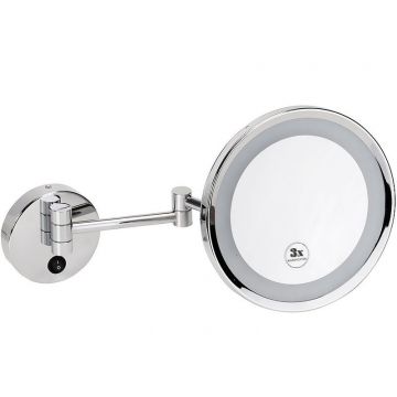 Зеркало косметическое Bemeta (Бемета) d240 мм с подсветкой LED 75V блок питания хром (116401772)