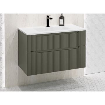 Тумба под раковину IBX FORTNA 80 см, 2 ящика, цвет шалфей матовый лак F520802CCG/SAGEM