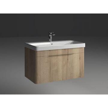 Тумба под раковину IBX (АЙБИИКС) ROUND 80 см, 1 ящик с ручкой хром, цвет табачный R450801C/TABACO