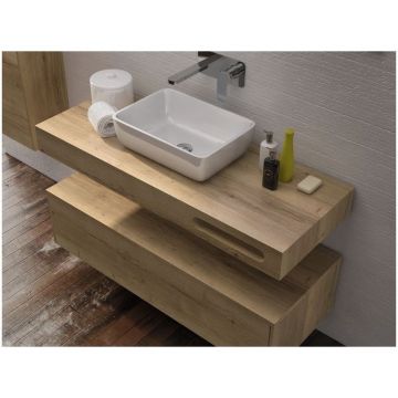 Столешница IBX (АЙБИИКС) RUT Cannes 100 см с вырезом под полотенцедержатель справа, цвет галифакс ENCAN10046/HALIFAX