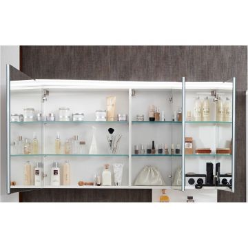 Зеркальный шкаф Marlin (Марлин) 3160motion 150 см правый (3 двери) с LED подсветкой встроенной в козырек из оргстекла, цвет каштан графитовый SAOS366OR(490)