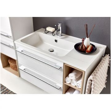 Тумба под раковину Marlin (Марлин) 3250star 80 см (2 ящика, 2 полки), правая цвет включая полки белый шелковый глянец WMKAAE8(286/286/287)