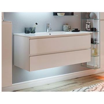 Тумба под раковину Marlin (Марлин) 3290fair 117 см, (2 одинаковых по высоте ящика), цвет белый шелковый глянец GWKHSA11(286/286)