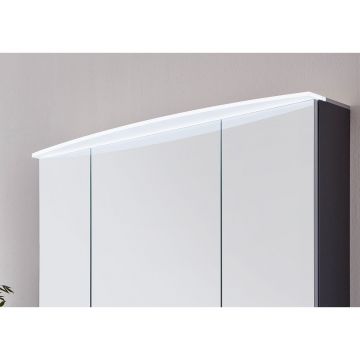 Зеркальный шкаф Marlin (Марлин) 3040city 120 см (3 двери) с LED подсветкой в козырьке из оргстекла, цвет дуб коричневый SAOE12(426)