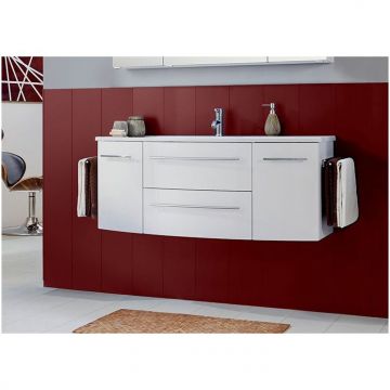 Тумба под керамическую раковину Marlin (Марлин) 3040city 120 см (2 ящика, 2 двери), цвет белый глянец WKBTAAT12(961/042)