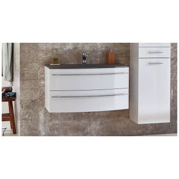 Тумба под керамическую раковину Marlin (Марлин) 3040city 120 см (2 ящика), цвет белый глянец WKBAA12(961/042)