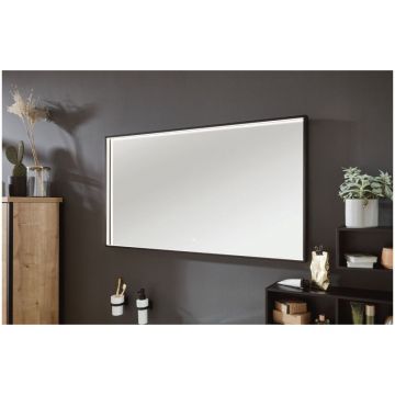 Зеркало Puris (Пурис) Aspektс LED подсветкой и диммером 1200 мм, цвет черный матовый FSB451204