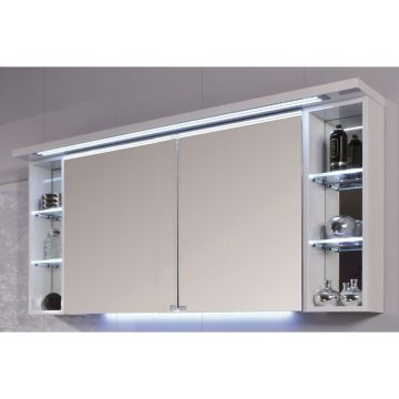 Зеркальный шкаф Puris (Пурис) Crescendo (2 двери) c LED подсветкой 1200 мм левый, цвет серый структурный S2A431226L(169)