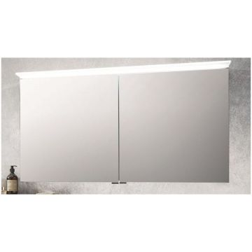 Зеркальный шкаф Puris (Пурис) Aspekt (2 двери) с LED подсветкой 1200 мм, цвет серый космос матовый ASP421201(177)