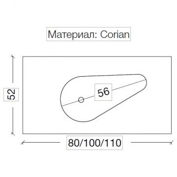 Столешница Армади Арт NeoArt Белый 858-080, Armadi Art Corian Drop 81cm