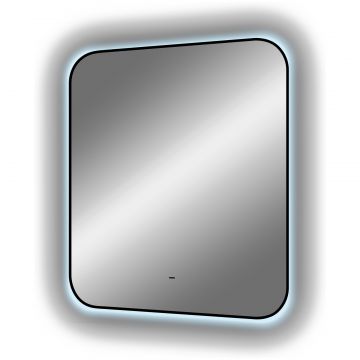 Зеркало Диво Кострома 60x70 см, ореольная подсветка диодная, бесконтактный выключатель, прямоугольное, черная окантовка, ЗЛП1749, Diwo