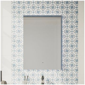 Зеркало Диво Элиста 50x70 см, ореольная подсветка диодная, бесконтактный выключатель, прямоугольное, ЗЛП1744, Diwo