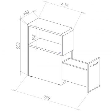 Тумба в туалет Диво Суздаль 19x55x43 напольная, белая, SUZ.T.55, Diwo