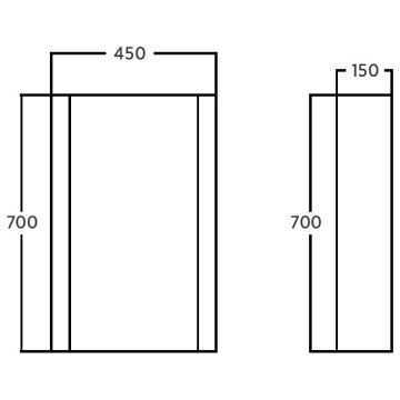 Зеркало-шкаф Вог Bold 45 premium grey, EA4BL045C06P00, Voq