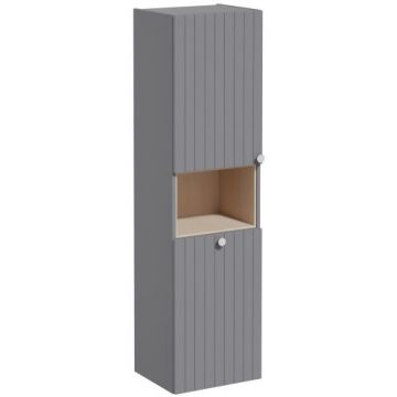 Пенал Vitra (Витра) Root Groove 40 см с корзиной для белья матовый серый левый (69095)