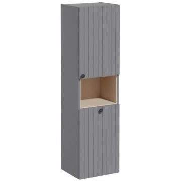 Пенал Vitra (Витра) Root Groove 40 см с корзиной для белья матовый серый правый (69102)