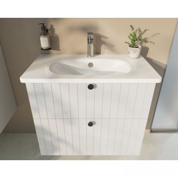 Тумба с раковиной Vitra (Витра) Root Groove 80 см 2 ящика матовый белый (69436)