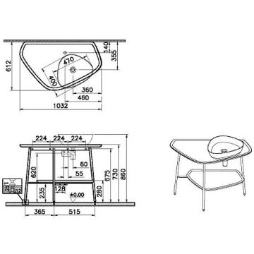 Столешница Vitra (Витра) Plural 100 см под раковину цвет матовый белый правая (62581)