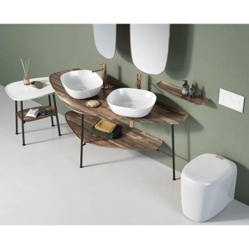 Столешница Vitra (Витра) Plural 160 см под 2 раковины цвет американский орех (64043)