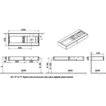 Тумба Vitra Origin 120 см с выдвижным ящиком правый черный дуб (без раковины без столешницы) (65682)