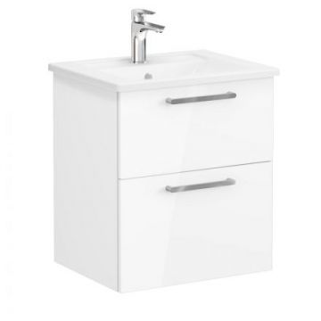 Тумба с раковиной Vitra Root 60 см 2 ящика глянцевый белый (66294)