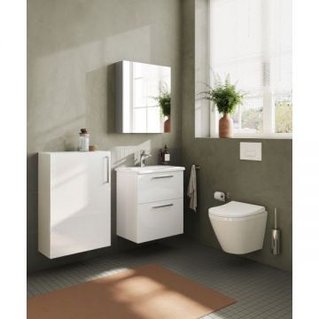 Тумба с раковиной Vitra Root 60 см 2 ящика глянцевый белый (66294)