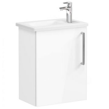 Тумба с раковиной Vitra (Витра) Root 45 см с дверцей глянцевый белый левый (66342)