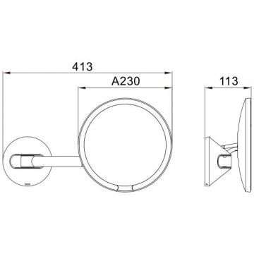 Зеркало Savol (Савол) настенное косметическое с увеличением 5х JAVA S-M8881Q графит