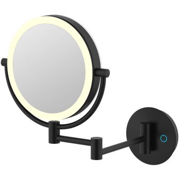 Зеркало Savol (Савол) настенное косметическое с увеличением 5х JAVA S-M222H черный