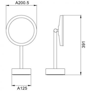 Зеркало Savol (Савол) настольное косметическое с увеличением 5х JAVA S-M551W белый