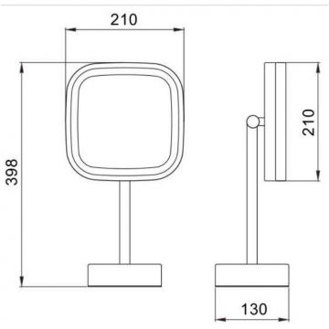 Зеркало Savol (Савол) настольное косметическое с увеличением 5х JAVA S-M331 хром