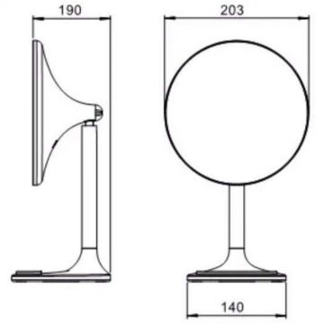 Зеркало Savol (Савол) настольное косметическое с увеличением 5х JAVA S-M8883W белый